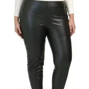 Zac & Rachel Women's Black Ankle Leggings Elastic Waist Pleated Size 2X (C-6)